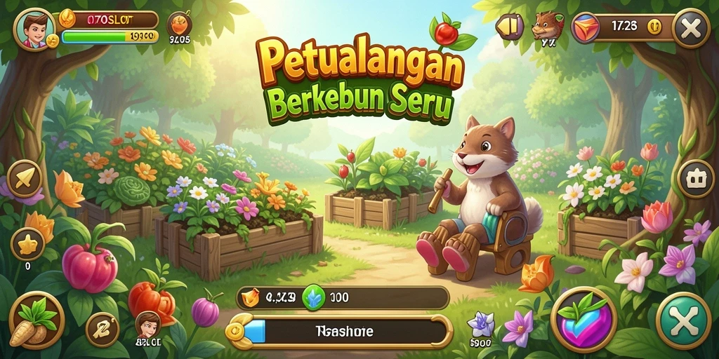 Screenshot gameplay 070SLOT menampilkan ladang yang ramai dan subur.