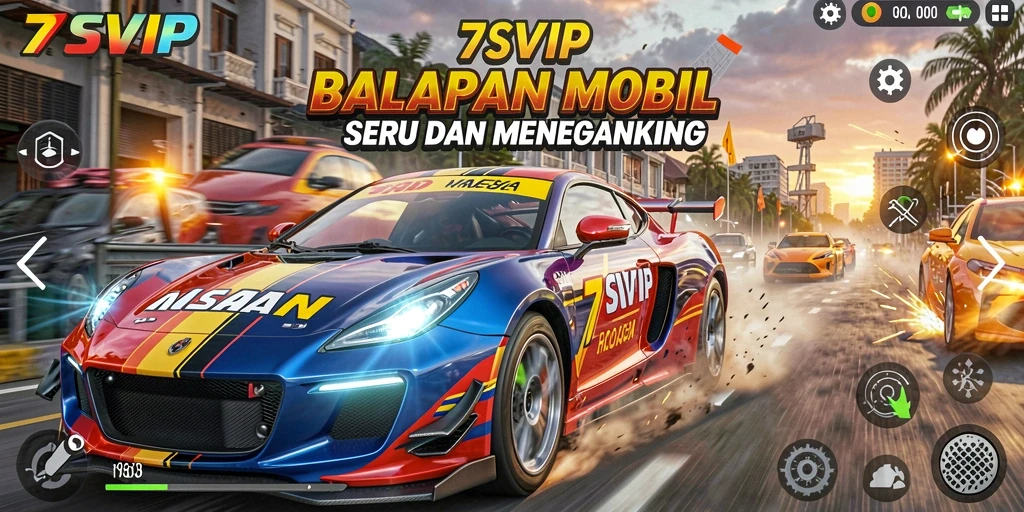 Gameplay mendebarkan di 7SVIP dengan balapan mobil yang seru.