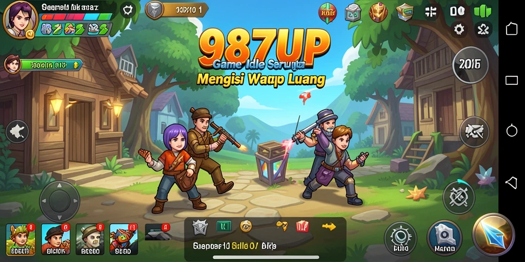 Screenshot utama 987UP menunjukkan gameplay menarik yang santai.