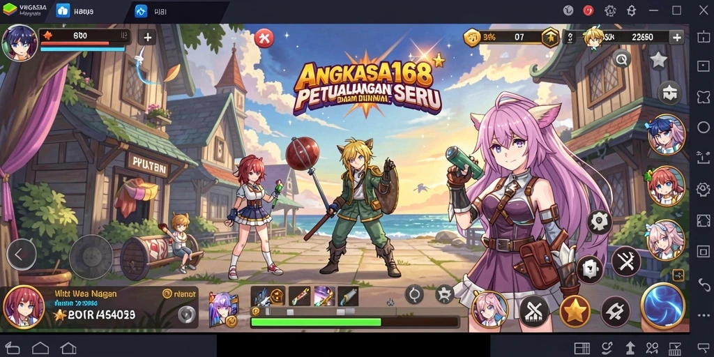 Tampilan gameplay menarik dari ANGKASA168 dengan grafik anime yang memukau.