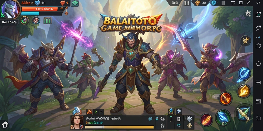 Screenshot gameplay BALAITOTO yang menampilkan pertempuran epik di dunia RPG.