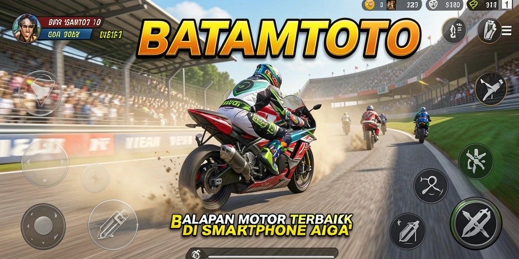 Gameplay menegangkan dalam balapan motor yang cepat dan seru.