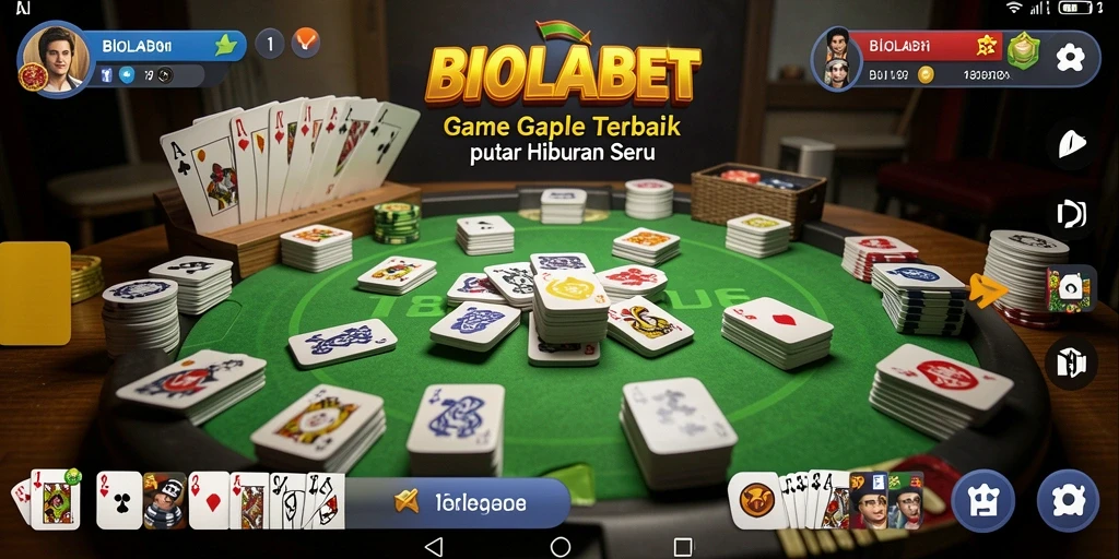 Screenshot utama BIOLABET menampilkan gameplay Gaple yang seru.