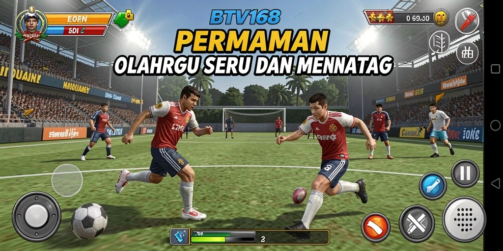 Screenshot BTV168 menampilkan aksi seru dari pertandingan olahraga.