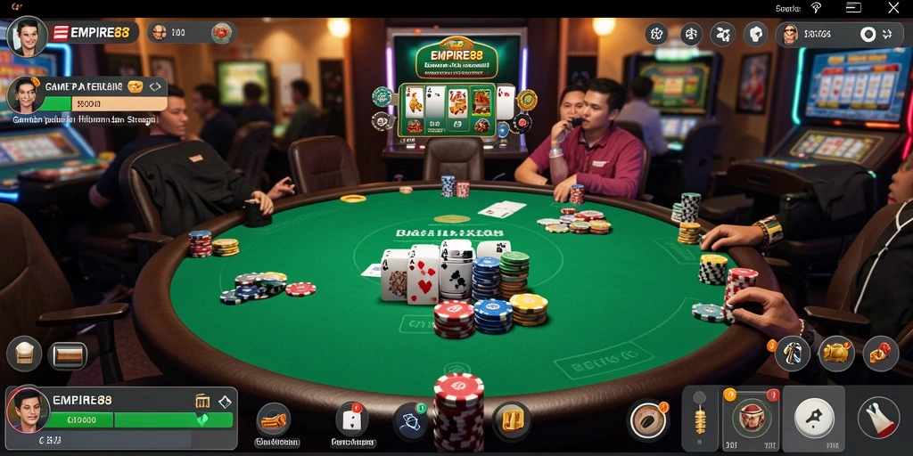 Screenshot EMPIRE88 menampilkan suasana permainan Poker yang menarik.