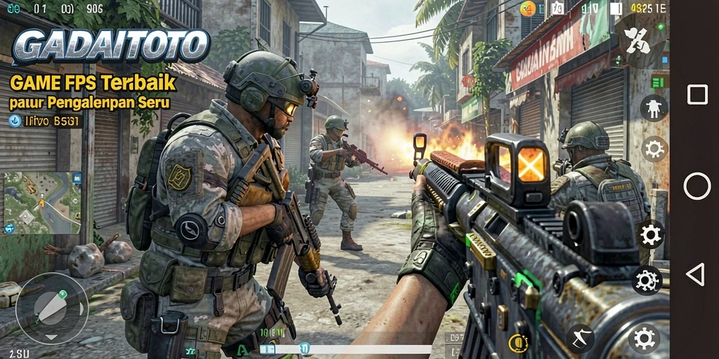 Gambaran seru dari gameplay GADAITOTO dalam pertempuran FPS.