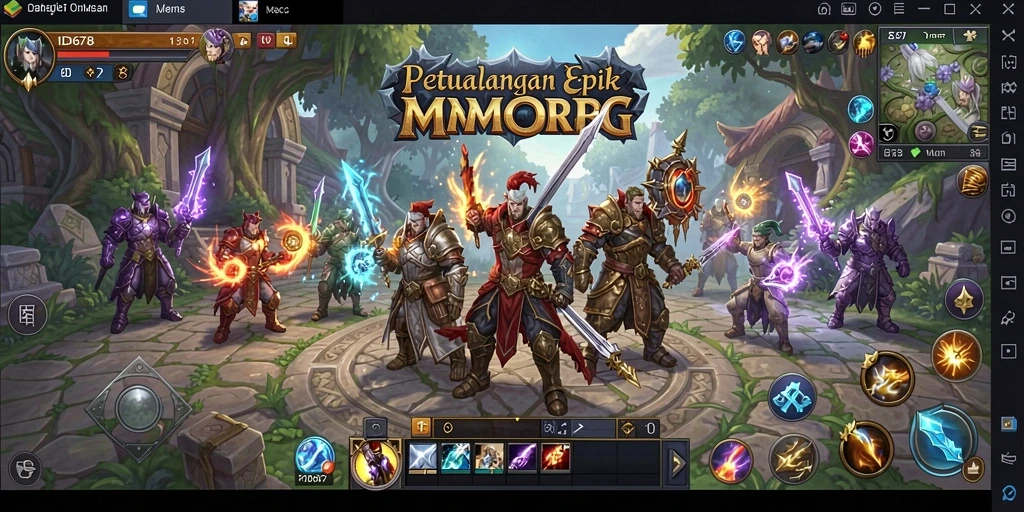 Tangkapan layar menampilkan aksi seru dalam game MMORPG ID678.