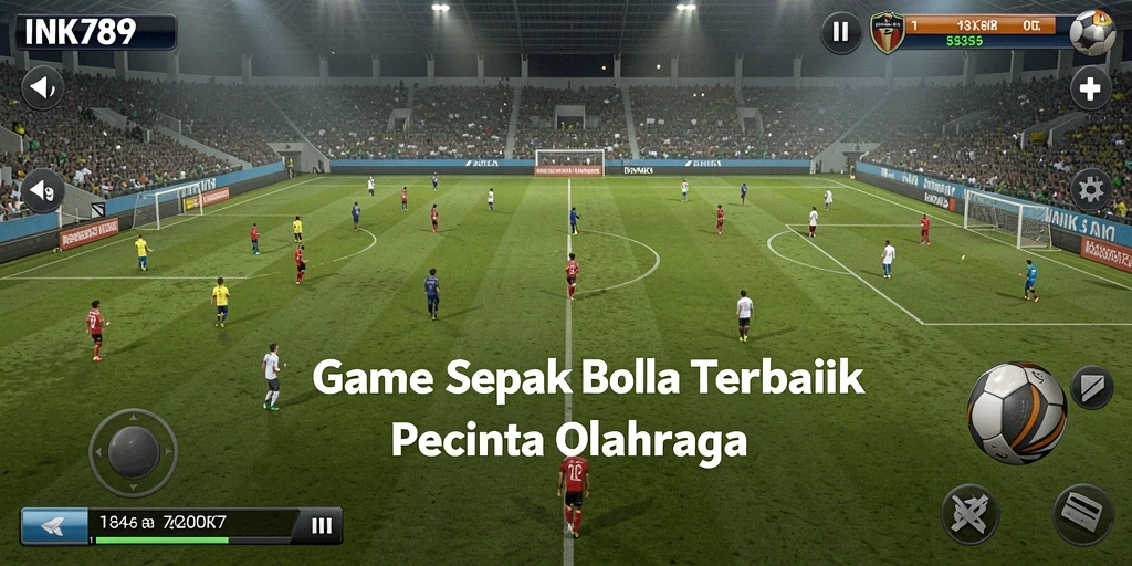 Tangkapan layar gameplay INK789 menampilkan aksi menarik dalam pertandingan sepak bola.