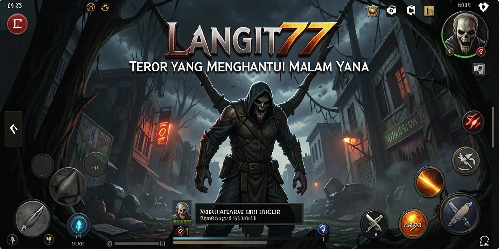 Screenshot utama LANGIT77 menampilkan suasana mencekam dalam gameplay horor.