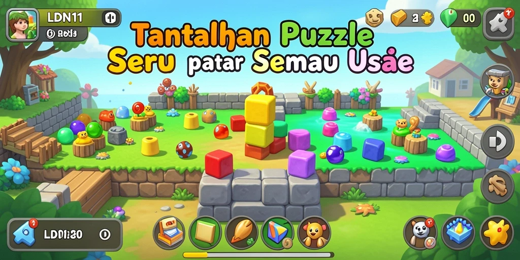 Tampilan gameplay LDN11 yang menarik dan penuh warna.