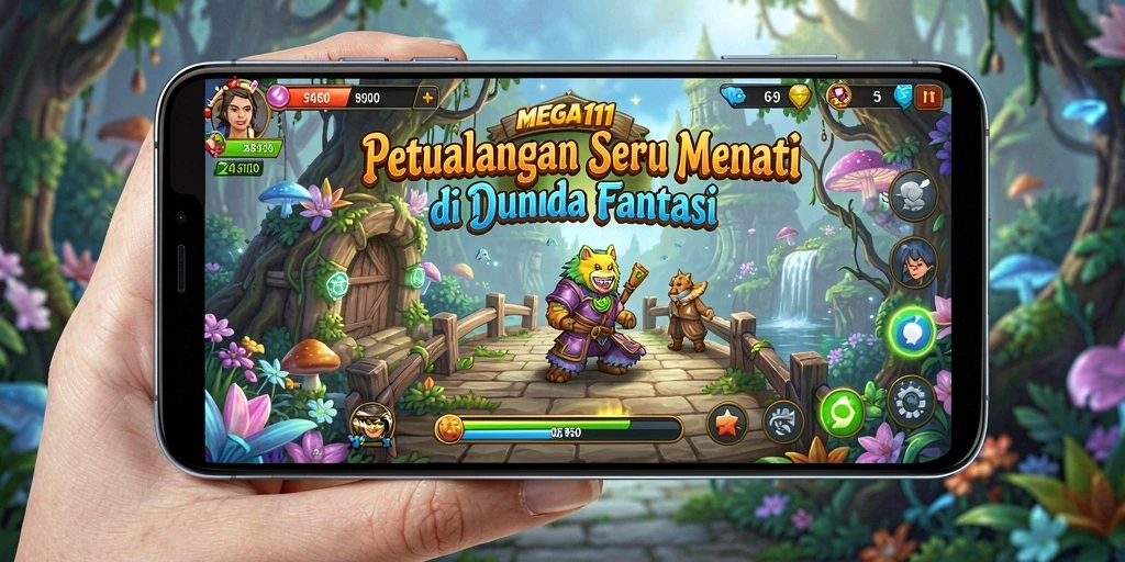 Gameplay MEGA111 yang menegangkan dalam dunia fantasi.