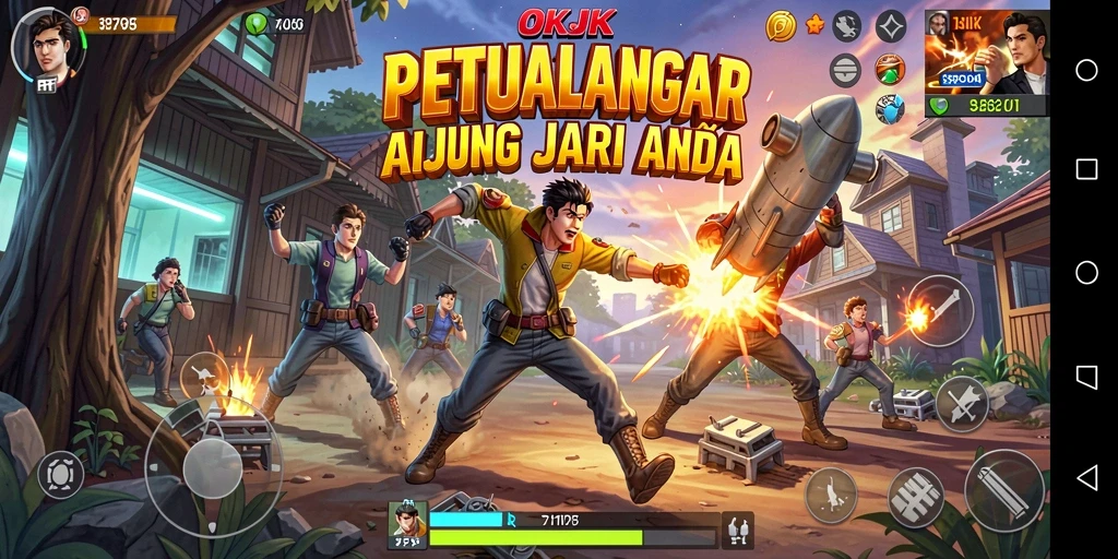 Tampilan gameplay OKJK dengan aksi mendebarkan dan karakter menarik.