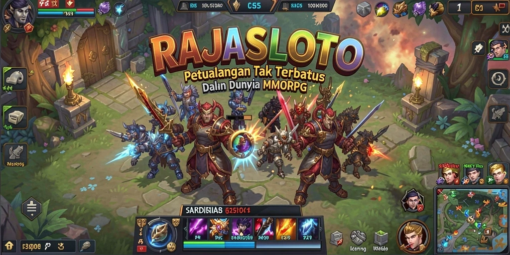 Tampilan gameplay menakjubkan dalam RAJASLOTO, dunia MMORPG yang memikat.