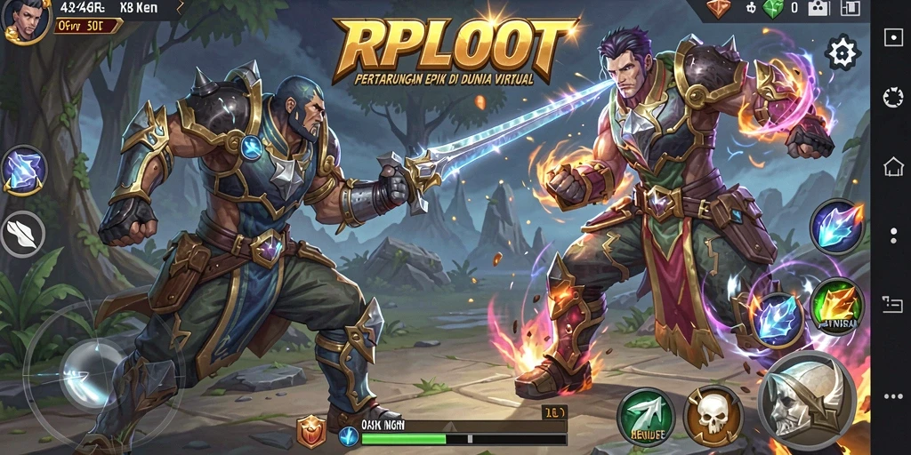 Gameplay mendebarkan dalam aksi pertarungan RPLOOT.