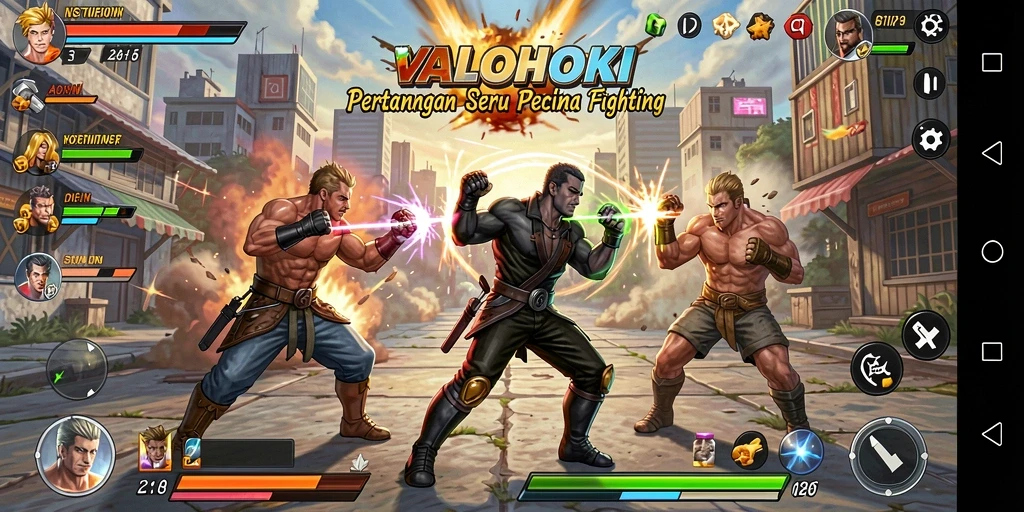 Tangkapan layar VALOHOKI menampilkan aksi pertarungan yang mendebarkan.