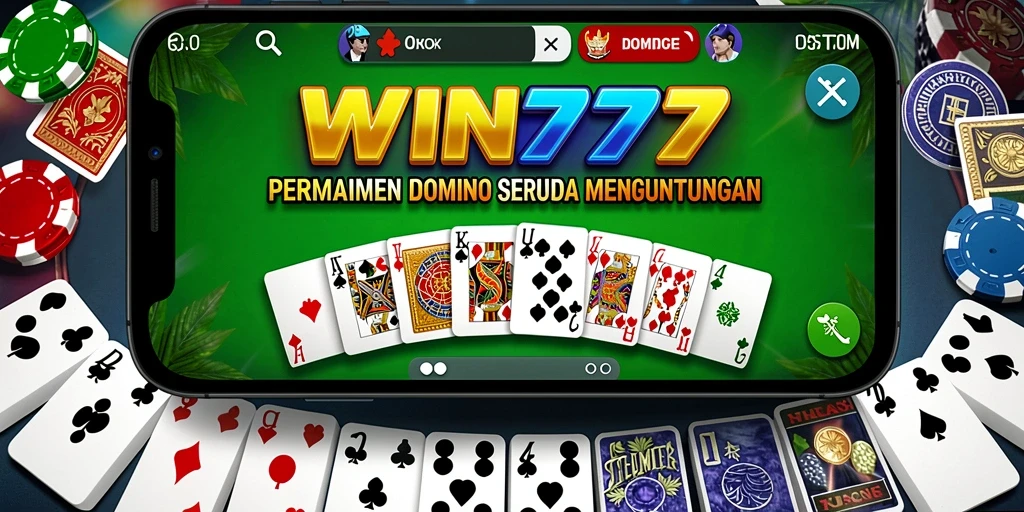 Screenshot gameplay domino yang seru dan menarik di WIN777.