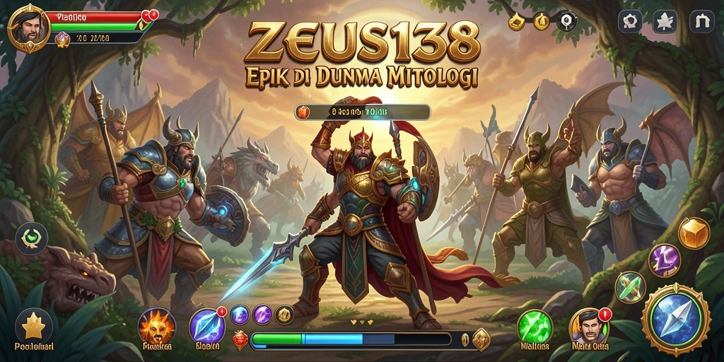 Tampilan gameplay yang menakjubkan di dunia mitologi.